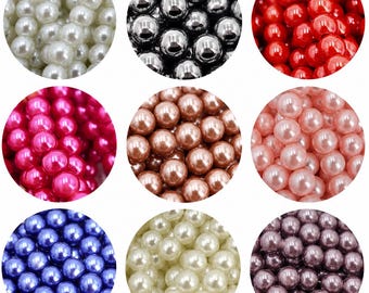 Glossy Glass Pearl Beads – 6mm & 8mm Round Jewelry Supplies