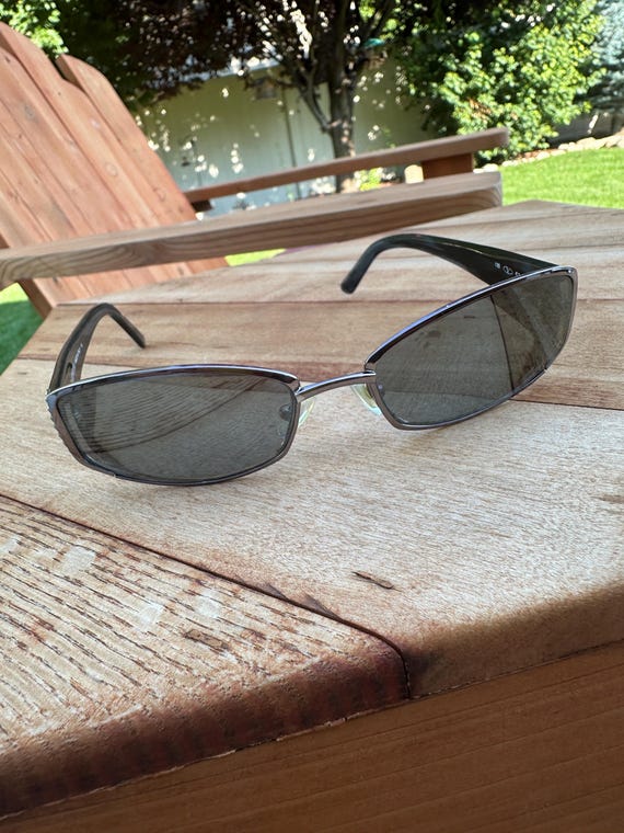 Valentino Studded Rimless Sunglasses: Black & Silver, Made  display picture 1