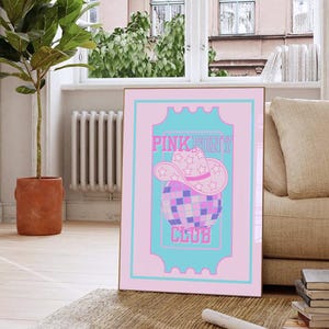 Pink Pony Club Wall Art Chappell Roan Print Ticket Blue Pink Cowgirl Disco Wall Decor Chappell Roan Poster Music Art