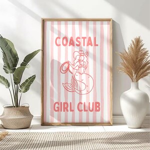 Coastal Girl Quote Wall Art | Vintage/Retro Poster | Coastal Quote Print | Ocean Inspired Typography Print
