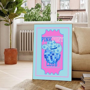 Pink Pony Club Wall Art Chappell Roan Print Ticket Pink BlueCowgirl Disco Wall Decor Chappell Roan Poster Music Art