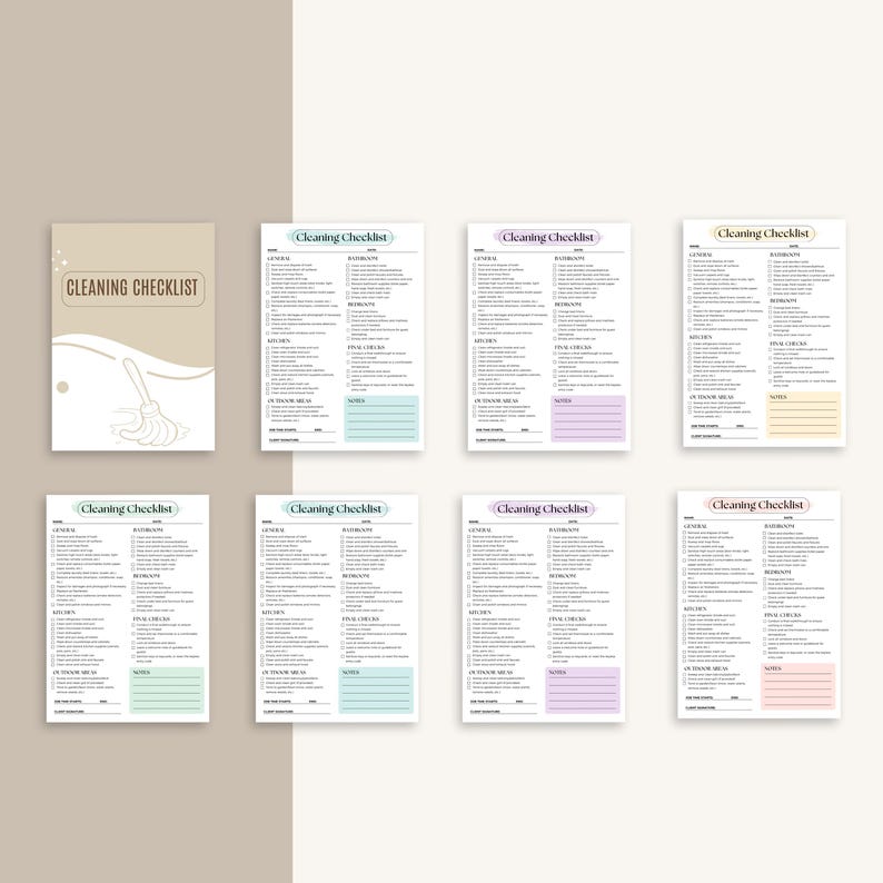 Cleaning Checklist Printable, Room-by-room House Cleaning List ...