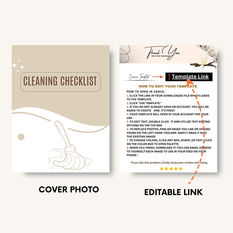 Cleaning Checklist Printable, Room-by-room House Cleaning List ...