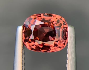 Burmese Orange Spinel Gemstone: 1.56 ct  Cushion Cut, Untreated