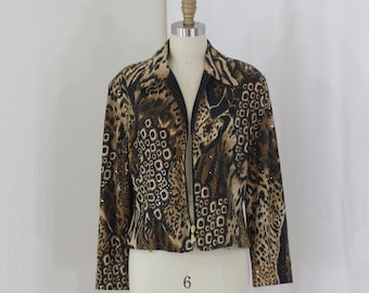 Vintage jungle print jacket Size 14 / Light weight jacket