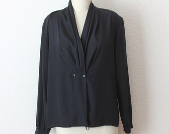 Vintage black silky  blouse