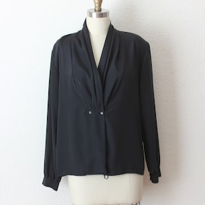 Vintage black silky  blouse