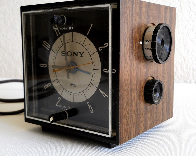 Vintage Clock Radio, Sony Solid State Cube Clock Radio Etsy