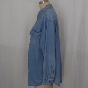 vintage blouse in soft denim blue cotton long sleeves by St. John size 16W image 5