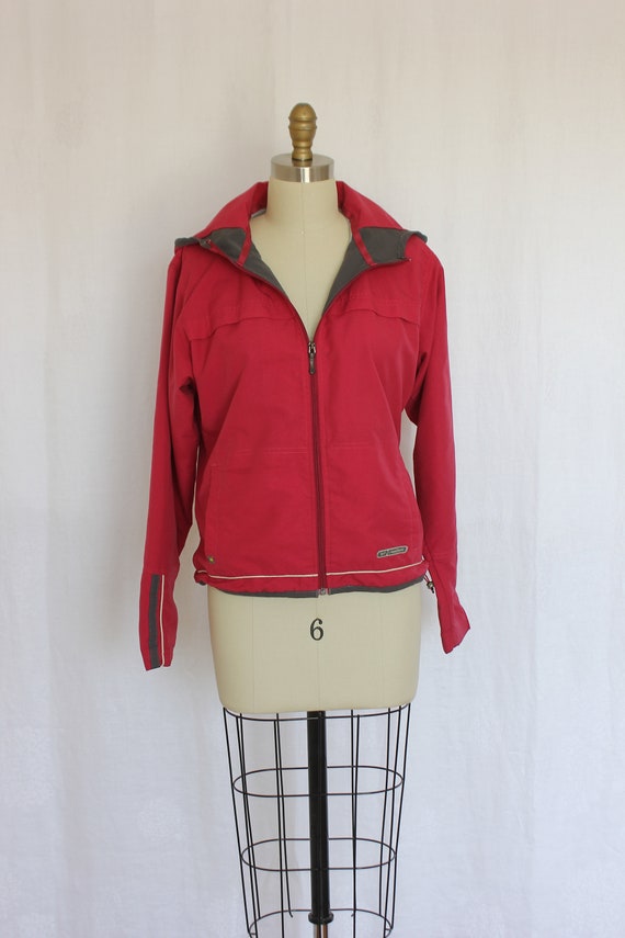 reebok jacket womens red