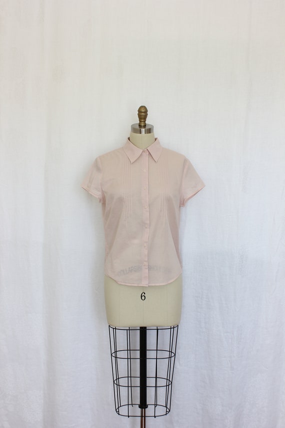 Short sleeves blouse in salmon