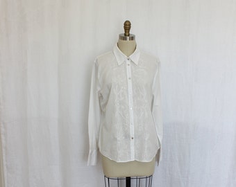 Gloria Vanderbilt white long sleeves blouse size large