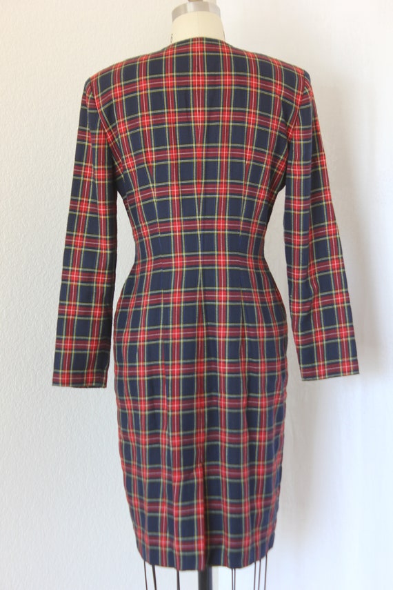 Tartan dress long sleeve sheath dress size 6 - image 5