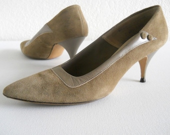 vintage stilettos, 1960s QualiCraft , camel and tan