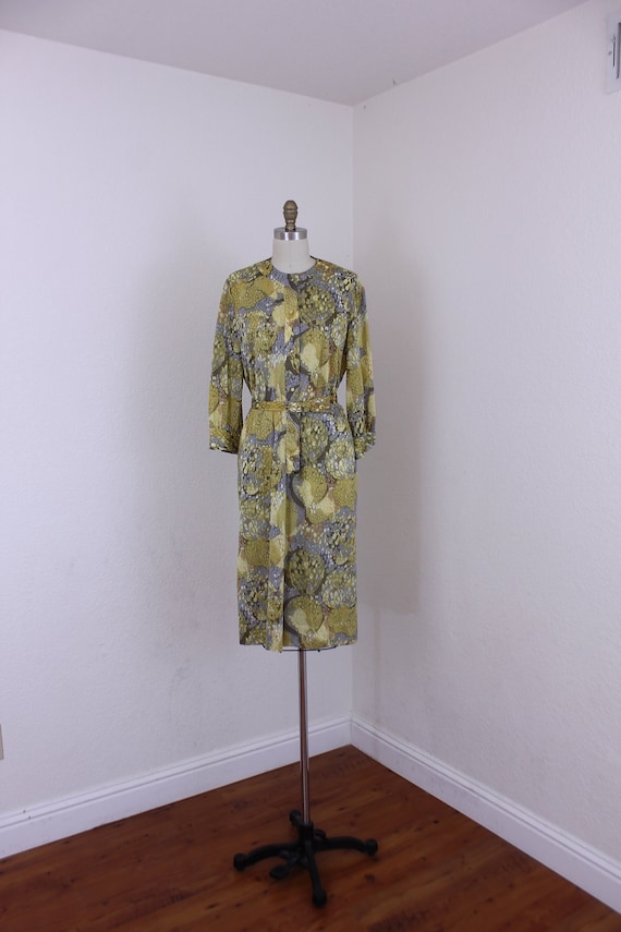 1960s Sacony Long Sleeves Dress Abstract Designs
