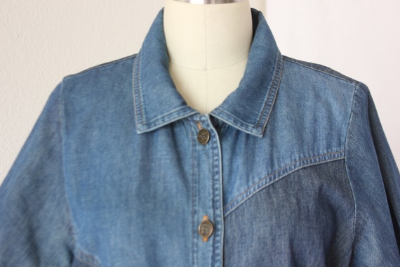 Denim shift denim dress button down - image 9