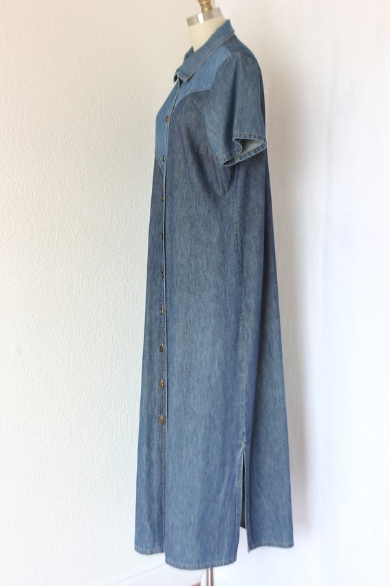 Denim shift denim dress button down - image 3