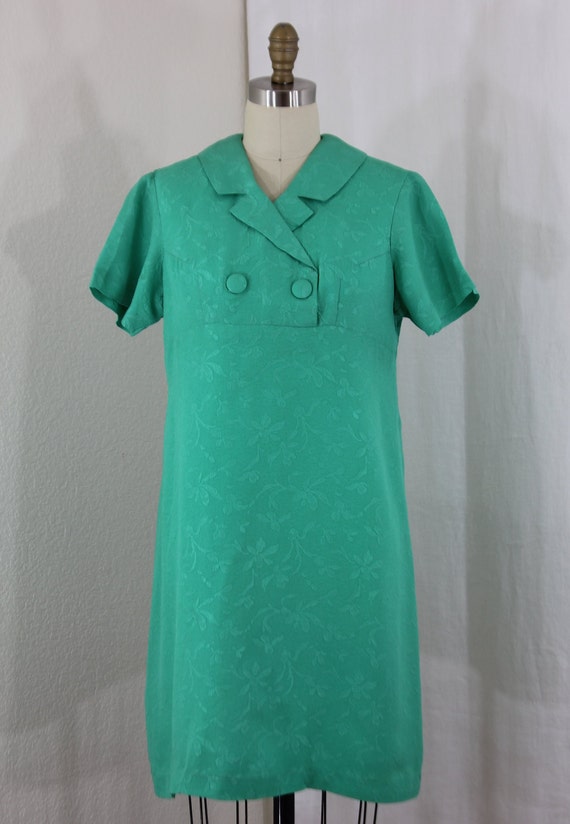 vintage green brocade dress - image 2