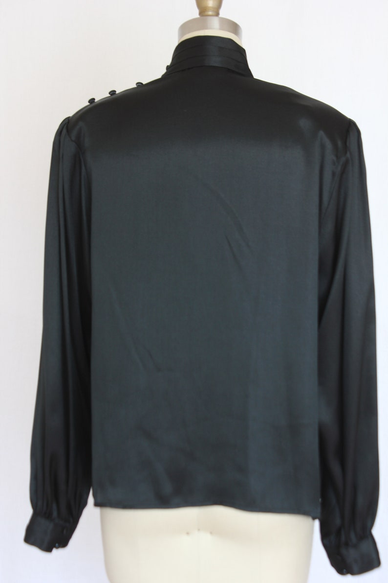 long sleeve blouse in satiny black size 10