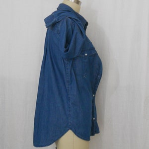 vintage Route 66 womens dark blue denim blouse long sleeves size medium image 3
