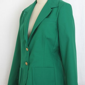 1980s womens blazer in dark emerald gold tone buttons image 2