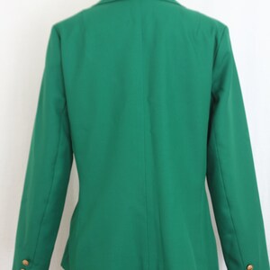 1980s womens blazer in dark emerald gold tone buttons image 3