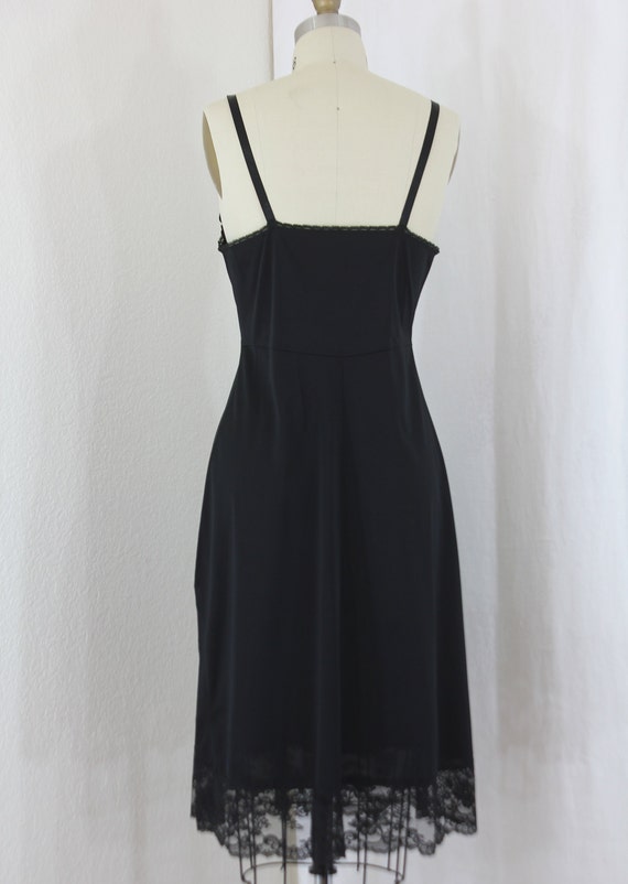 Vintage Black Full Slip, Bust is trimmed with Lace L… Gem