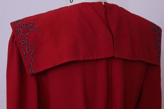 Vintage Red Dress Long Sleeves Maxi Metallic  Cor… - image 10
