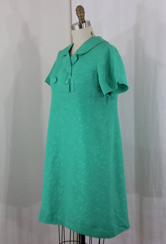 vintage green brocade dress - image 3