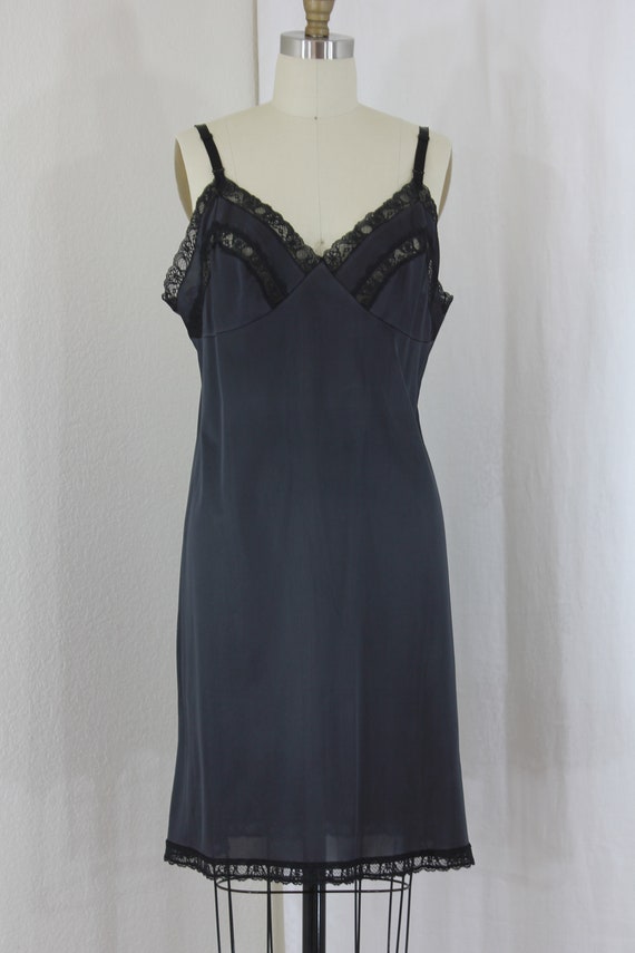 Vintage Black  Full Size slip by Movie Star 1970s - image 2