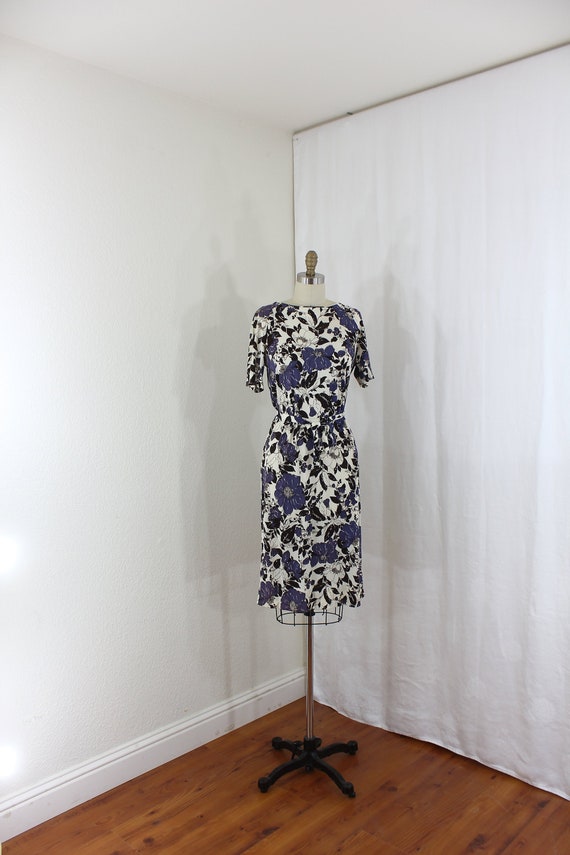 vintage dress in floral prints by designer Nelly D