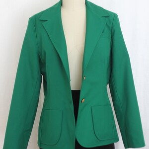 1980s womens blazer in dark emerald gold tone buttons image 4