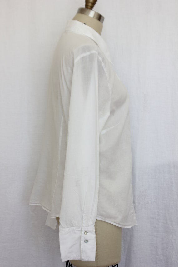 Gloria Vanderbilt white long sleeves blouse size … - image 6