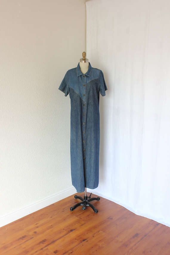 Denim shift denim dress button down - image 1