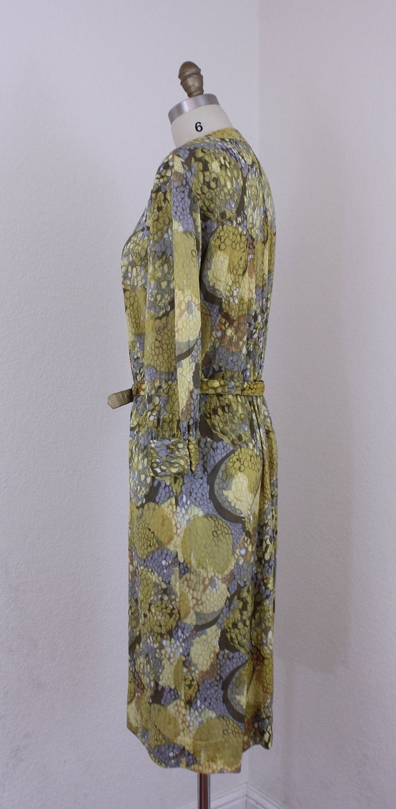 1960s Sacony Long Sleeves Dress Abstract Designs - image 5