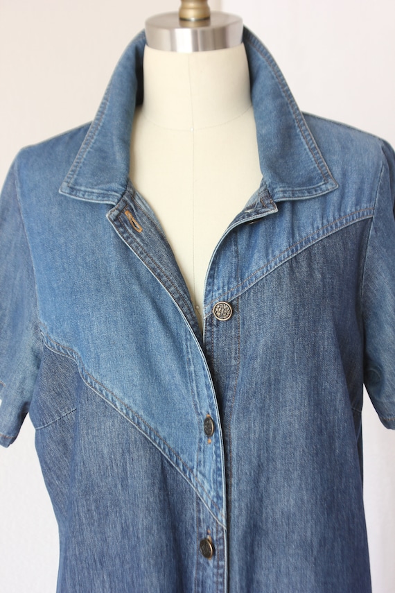 Denim shift denim dress button down - image 7