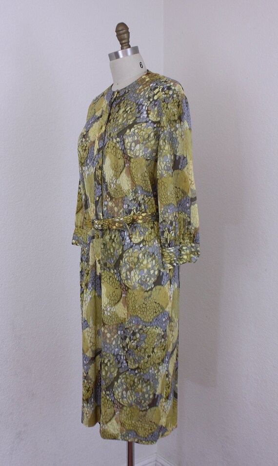 1960s Sacony Long Sleeves Dress Abstract Designs - image 3