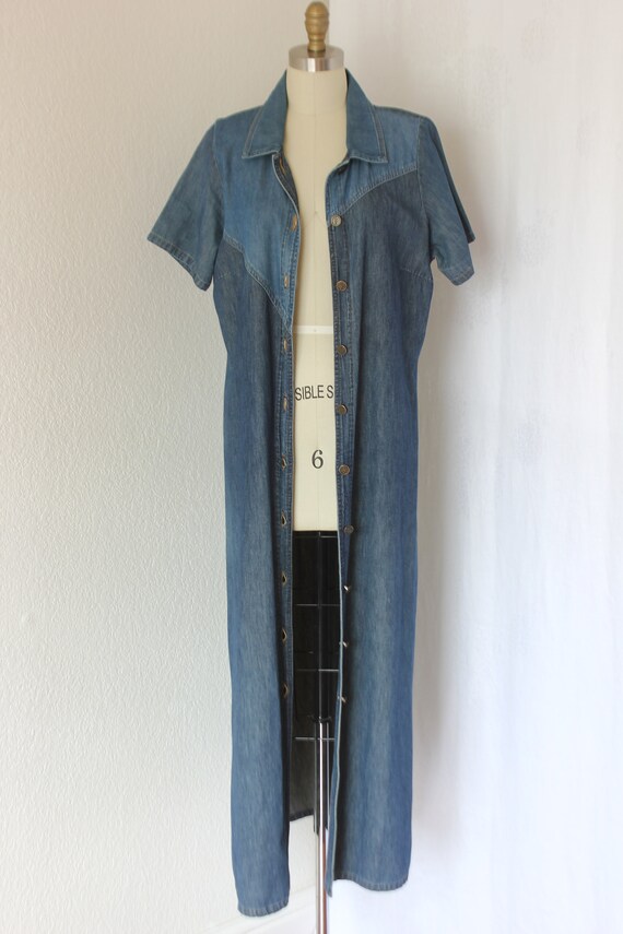 Denim shift denim dress button down - image 6