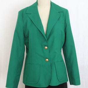 1980s womens blazer in dark emerald gold tone buttons image 1