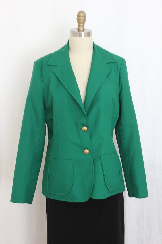 1980s womens blazer in dark emerald gold tone butt