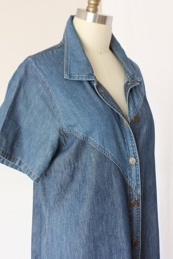 Denim shift denim dress button down - image 8