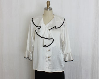 Blouse Secretary blouse in satiny white size 10