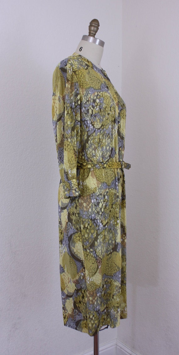 1960s Sacony Long Sleeves Dress Abstract Designs - image 4