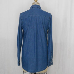 vintage Route 66 womens dark blue denim blouse long sleeves size medium image 4