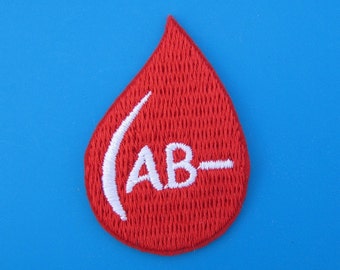Blood Type Red Embroidered Patch