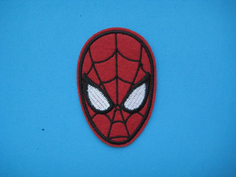 Black Spider Web Embroidered Iron On Patch Applique 3.25 Inch