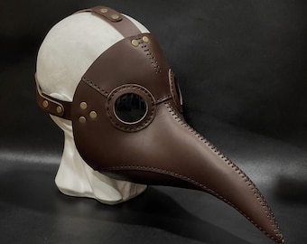 Plague Doctor Mask - Plague Doctor Costume - Leather Plague Doctor Mask - Cosplay Masquerade Steampunk Mask - Classic Brown Plague Mask