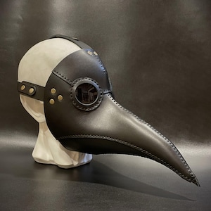 Pestdoktor Maske - Pestdoktor Kostüm - Leder Pestdoktor Maske - Cosplay Masquerade Steampunk Maske - Klassische Schwarze Pest Maske