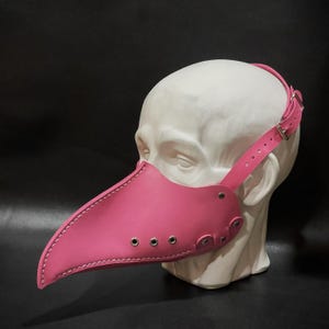 Pestdoktor Maske Pink - Halbmaske - Pestdoktor Kostüm - Leder Pestdoktor Maske - Cosplay Masquerade Steampunk Maske - Pest Nurse
