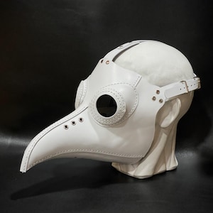 Pestdoktor Maske Weiß - Brillen Freundliche Maske - Pestdoktor Kostüm - Leder Pestdoktor Maske - Cosplay Maskerade Steampunk Maske